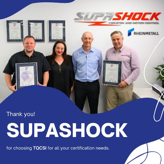 Supashock awarded AS9100D Certification TQCSI
